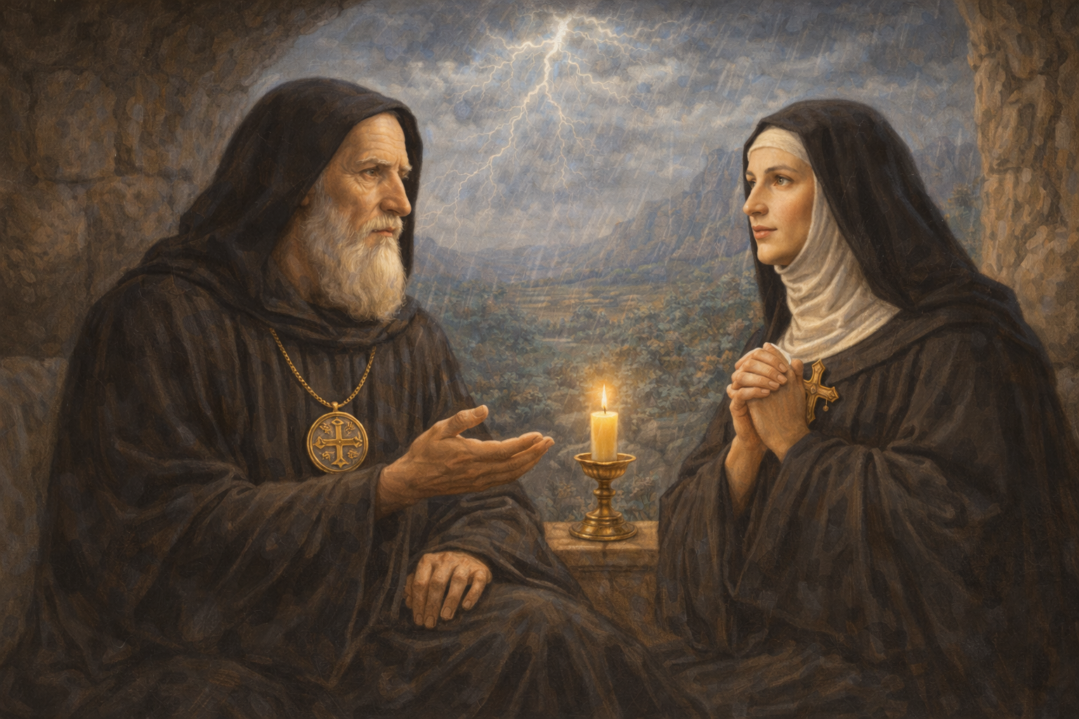 Despedida de Bento e Escolástica