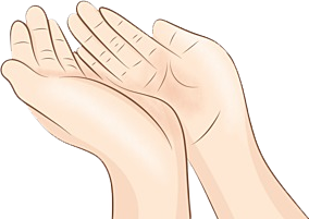 Duas mãos juntas estendidas